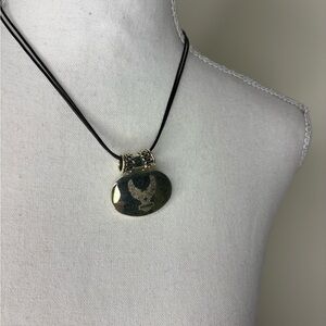 Vintage Silver Toned Motorcycle Chunky Pendant. Y2K